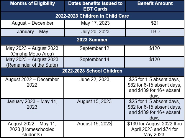 Pandemic Electronics Benefits Transfer P EBT